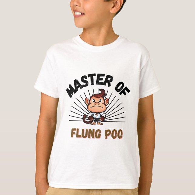 Master of Flung Poo Funny Martial Arts Pun T-Shirt (Vorderseite)