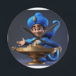 Master of Magic– 3D Cartoon Genie Design Runde Wanduhr<br><div class="desc">Bring the magic to life with "Master of Magic", a 3D cartoon-style design featuring a cheerful, blue genie holding a swirl of glowing enchantment in his hands. Inspired by the charm and energy of classic animated genies, this top-half character design is bursting with charisma, power, and humor. Perfect for fans...</div>