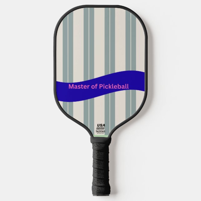 Master of Pickleball Paddle – Blue Wave Stripe  (Vorderseite)