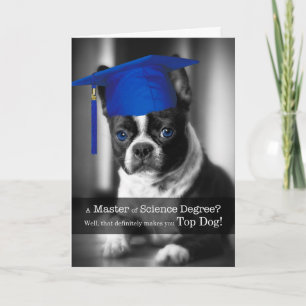 Master of Science Graduate Niedlich Boston Terrier Karte