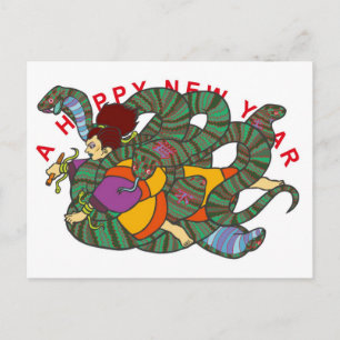 Master of Snake Newyears card Postkarte