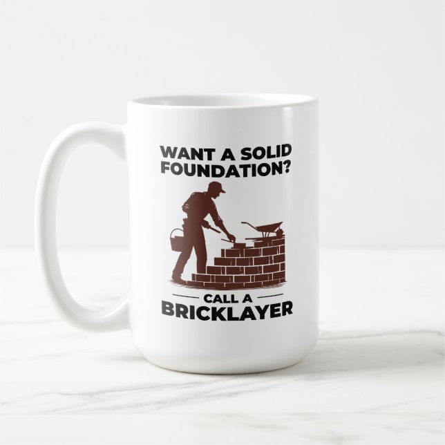 Master of Stacking Humour Bricklayer Brick Mason Kaffeetasse (Links)