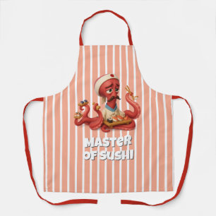 Master of Sushi - Funny Cartoon Octopus Koch Schürze
