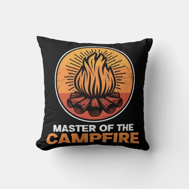 Master of the Campfire Funny Camping Kissen (Vorderseite)
