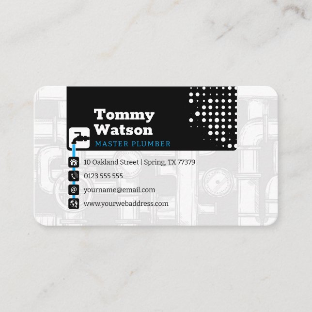 Master plumber | Handy Man Business Card Visitenkarte (Vorderseite)