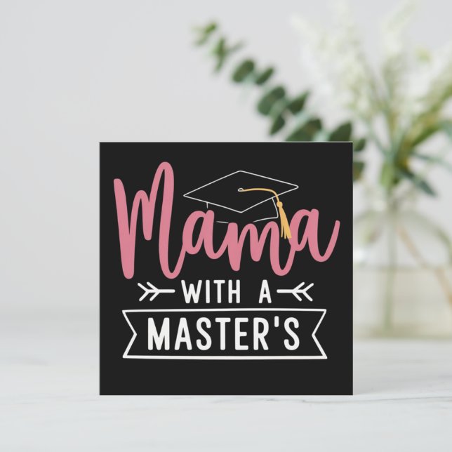 Master’s Degree Mama MBA Masters Degree Graduation Einladung (Stehend Vorderseite)