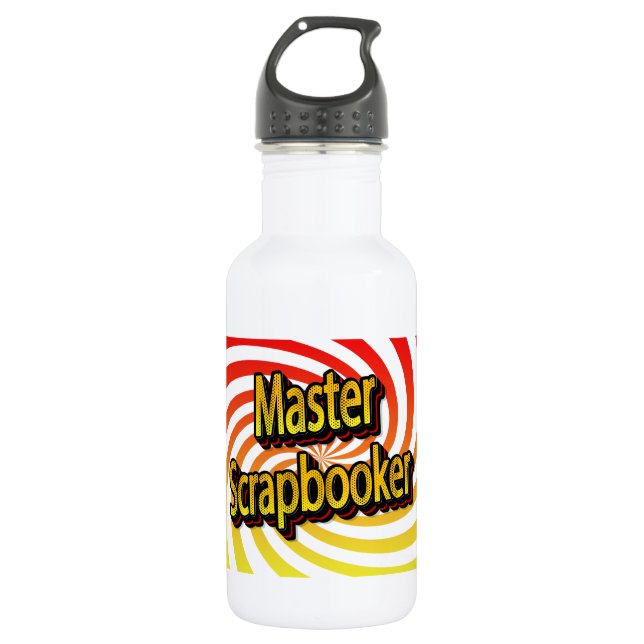 "Master Scrapbooker" Edelstahlflasche (Vorderseite)