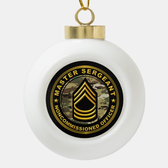 Master Sergeant Weihnachten Keramik Kugel-Ornament (Vorderseite)
