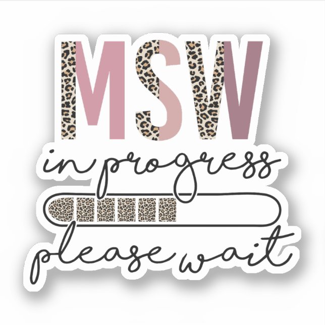 Master Social Worker MSW Abschluss Social Work Aufkleber (Vorderseite)