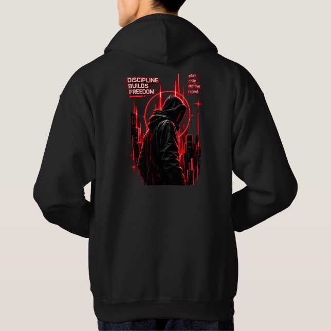 Master the Code Create Your Own Future Cyberpunk  Hoodie (Rückseite)
