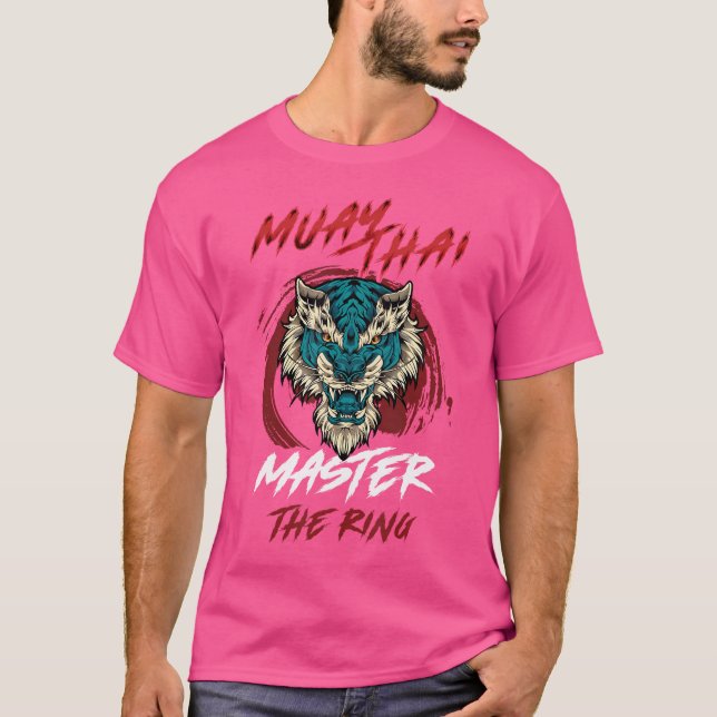 Master The Ring Kickboxing And Muay Thai Angry Tig T-Shirt (Vorderseite)