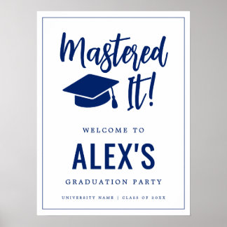 Mastered It Masters Degree Graduation Welcome  Poster