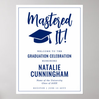 Mastered It Masters Degree Graduation Welcome Poster