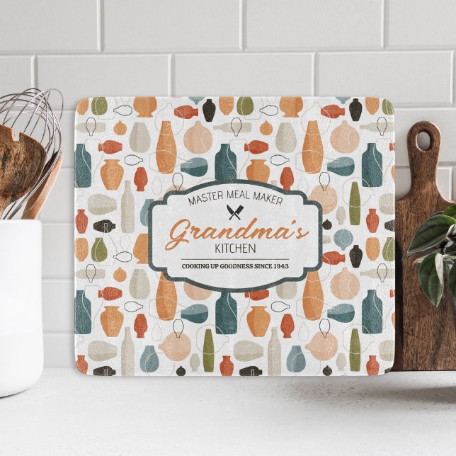 Mastergussschneider Schneidebrett (Personalize this colourful glass cutting board with the name of the Master Meal Maker in your life.)