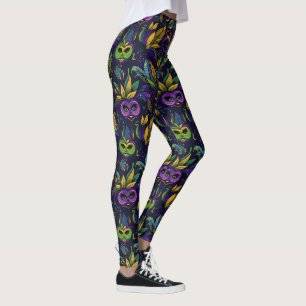 Masterpiece Mardi Gras Masken Muster Leggings