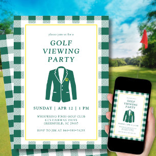 Masters-Ansichts-Uhr-Party Golf Grüne Jacke Einladung