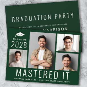 Masters Degree Foto Green Graduation Party Einladung