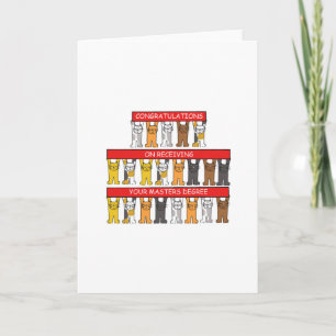 Masters Degree Herzlichen Glückwunsch Cartoon Cats Karte