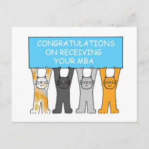 Masters Degree Herzlichen Glückwunsch Cartoon Cats Postkarte