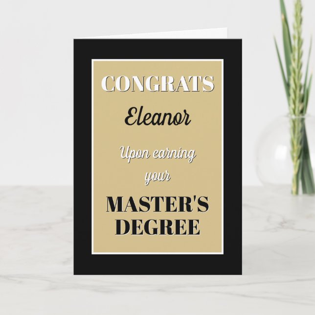 Master's Degree! Personalized graduation  Karte (Vorderseite)