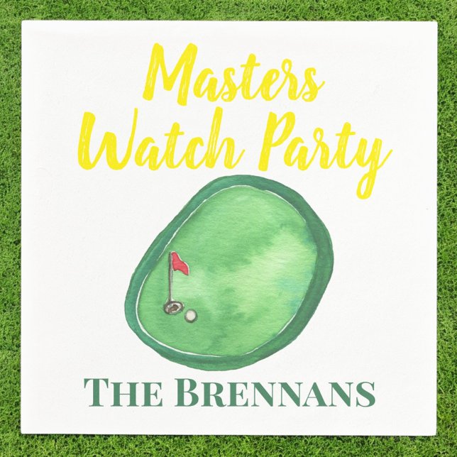 Masters Golf Watch Party Serviette (Von Creator hochgeladen)
