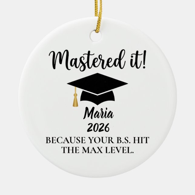Masters Graduation Ornament, College Graduation  Keramik Ornament (Vorne)