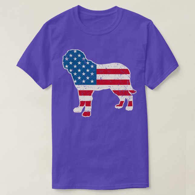 Mastiff American Flag 4. Juli für Männer Frauen Bo T-Shirt (Design vorne)