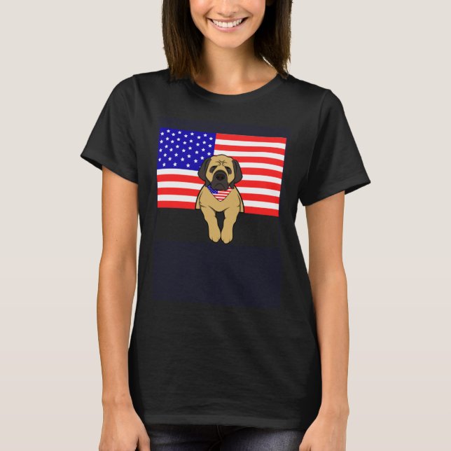 Mastiff American Flag T-Shirt (Vorderseite)