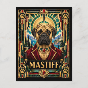 Mastiff, Art Deco Hund Postkarte
