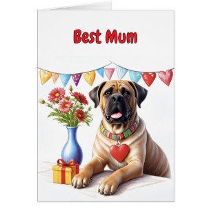 Mastiff auf einer Feier