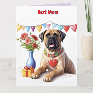 Mastiff auf einer Feier Karte