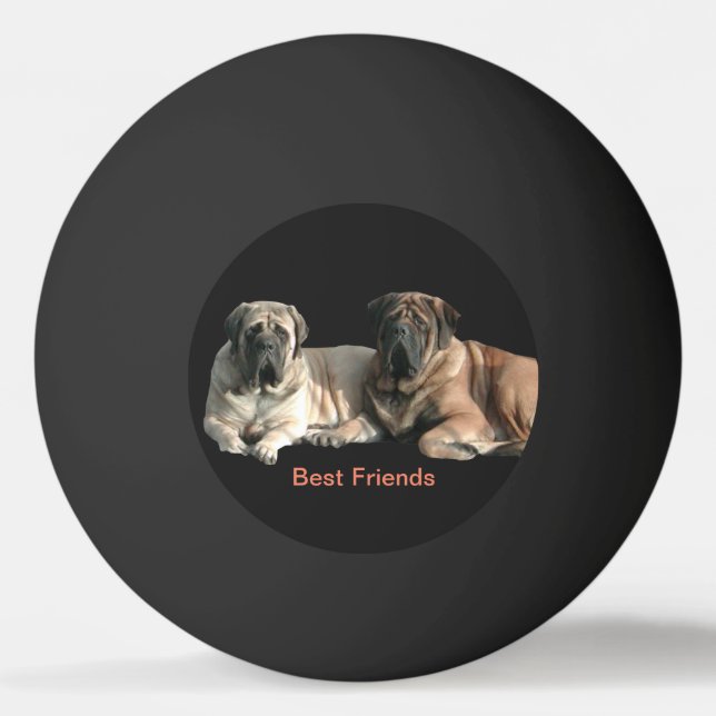 Mastiff beste Freunde Tischtennisball (Vorderseite)