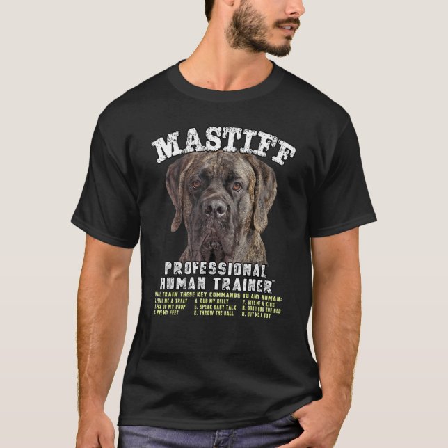 Mastiff Brindle Beruflich Human Trainer T-Shirt (Vorderseite)