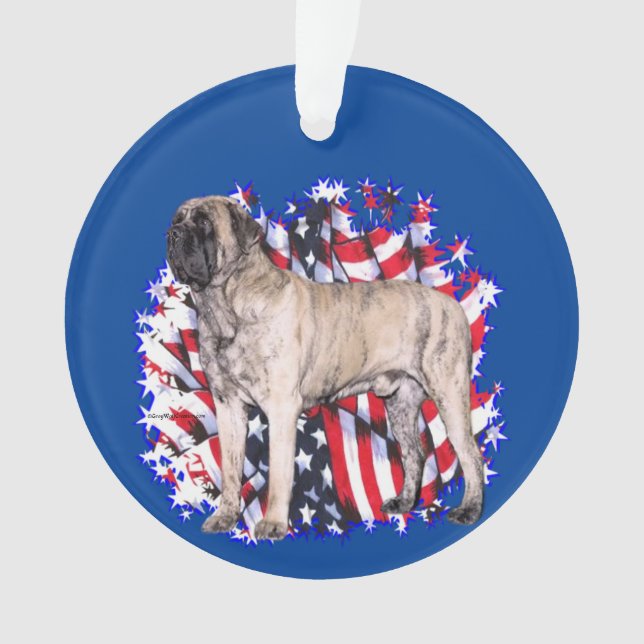 Mastiff (brindle) Patriot Ornament (Vorderseite)