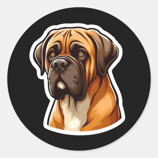 Mastiff Cartoon Sticker (Vorderseite)