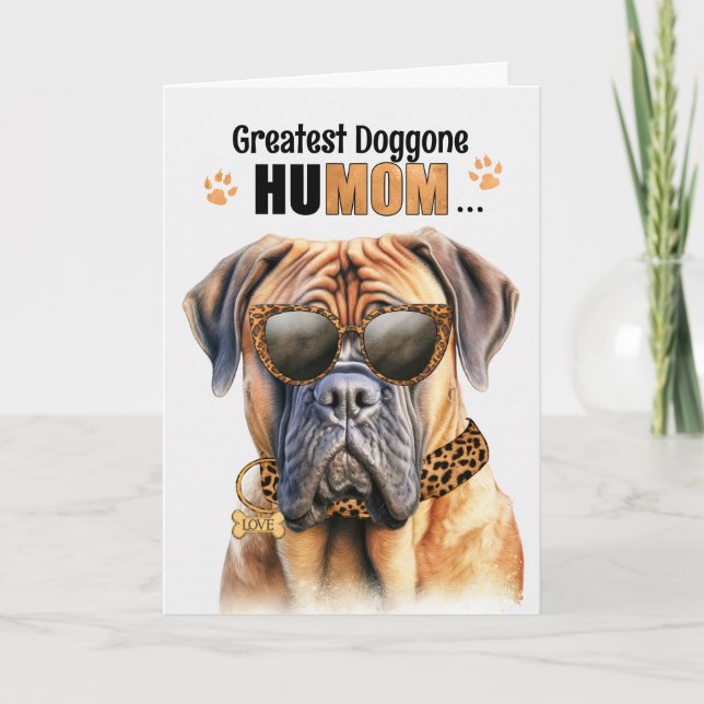 Mastiff Dog Bester HuMOM Muttertag Feiertagskarte (Vorderseite)