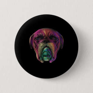 Mastiff Dog farbenfrohe Wasserfarbe Tätowierung St Button