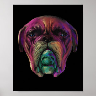 Mastiff Dog farbenfrohe Wasserfarbe Tätowierung St Poster