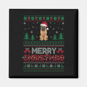 Mastiff Dog liebt Weihnachtsmannmütze Weihnachtsba Magnet