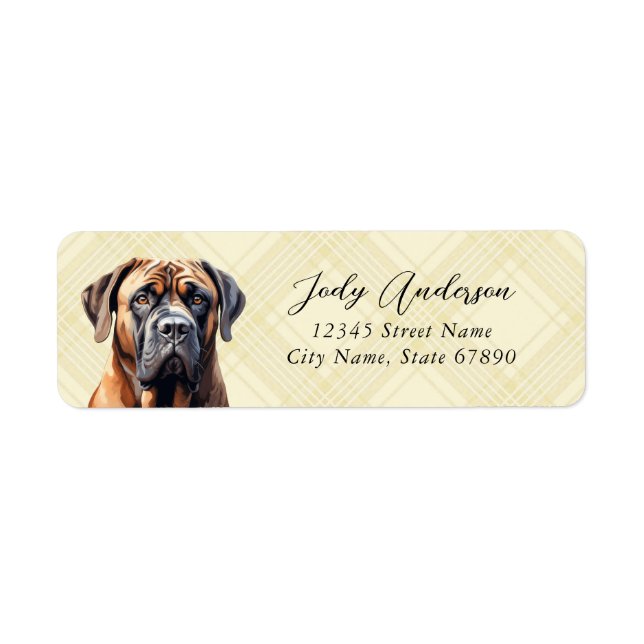 Mastiff Dog Rücksendeadressen-Aufkleber (Vorne)