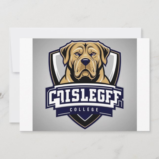 Mastiff Dog: Uni-Logo Einladung (Vorderseite)