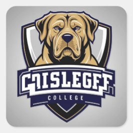 Mastiff Dog: Uni-Logo Quadratischer Aufkleber