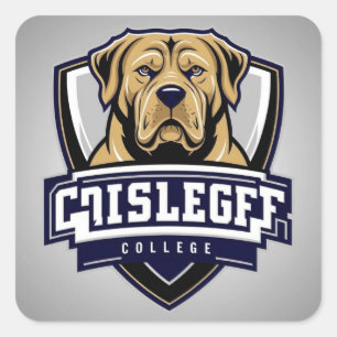 Mastiff Dog: Uni-Logo Quadratischer Aufkleber