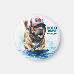 Mastiff englische Dogge Auf Surfbrett Urlaub Magnet