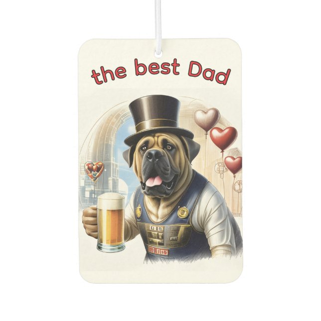 Mastiff englische Dogge best Dad Vatertag Autolufterfrischer (Vorderseite)