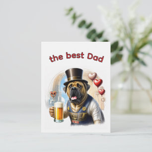 Mastiff englische Dogge best Dad Vatertag Postkarte