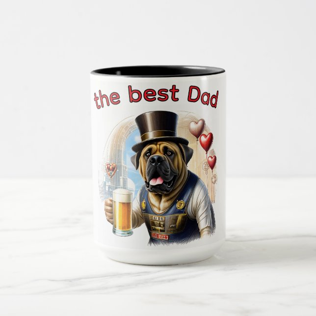 Mastiff englische Dogge best Dad Vatertag Tasse (Zentrum)