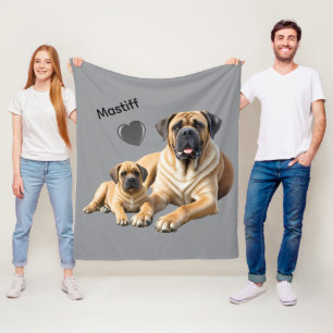 Mastiff englische Dogge mit Kind im Urlaub Fleecedecke