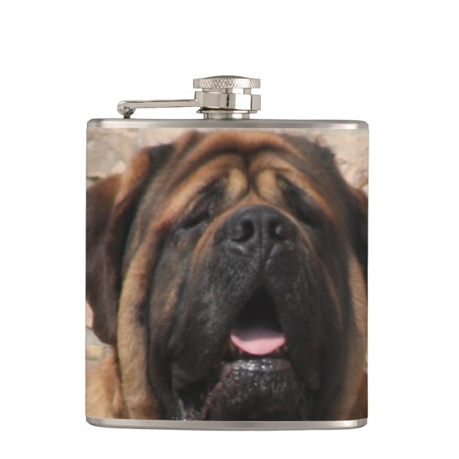  Mastiff englische Dogge Vatertag  Flachmann (Vorderseite)