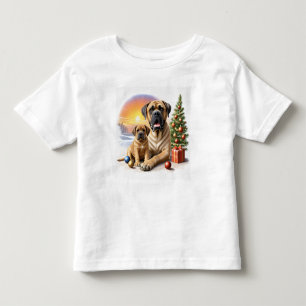 Mastiff englische Doggen Weihnachten Kleinkind T-shirt